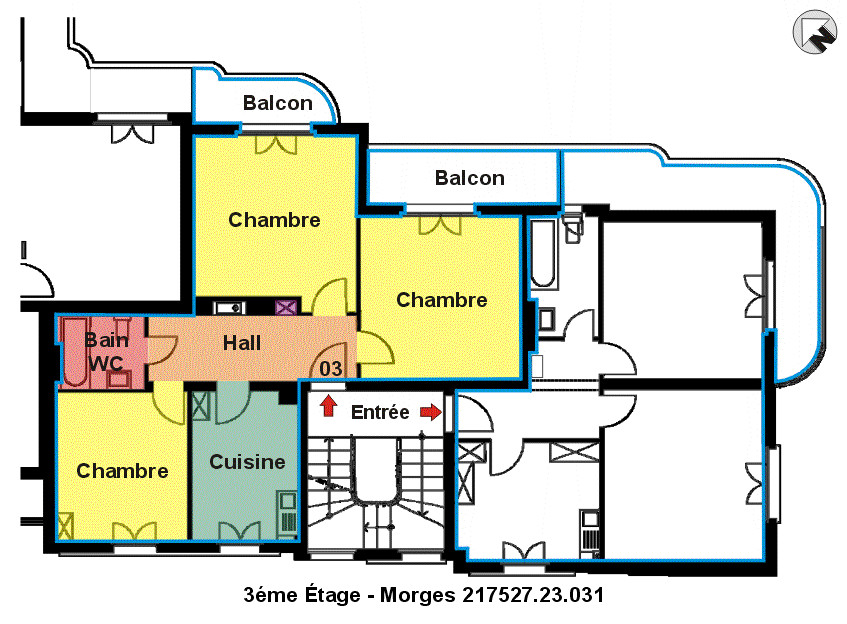 3 pièces au 3ème étage - Rue Sablon 27 à Morges