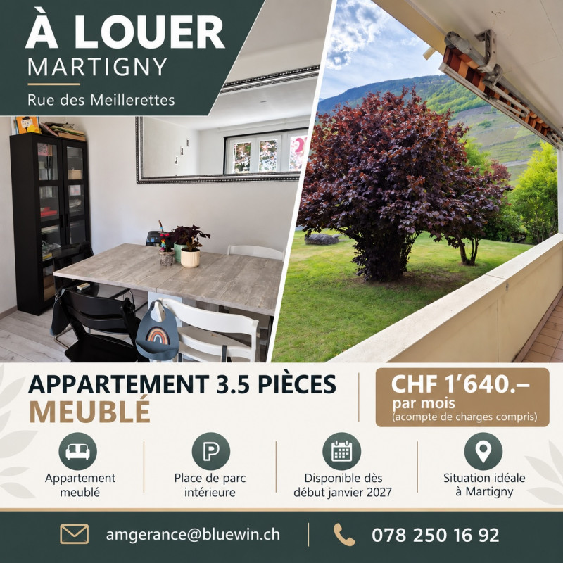 A louer 3.5 pièces Martigny