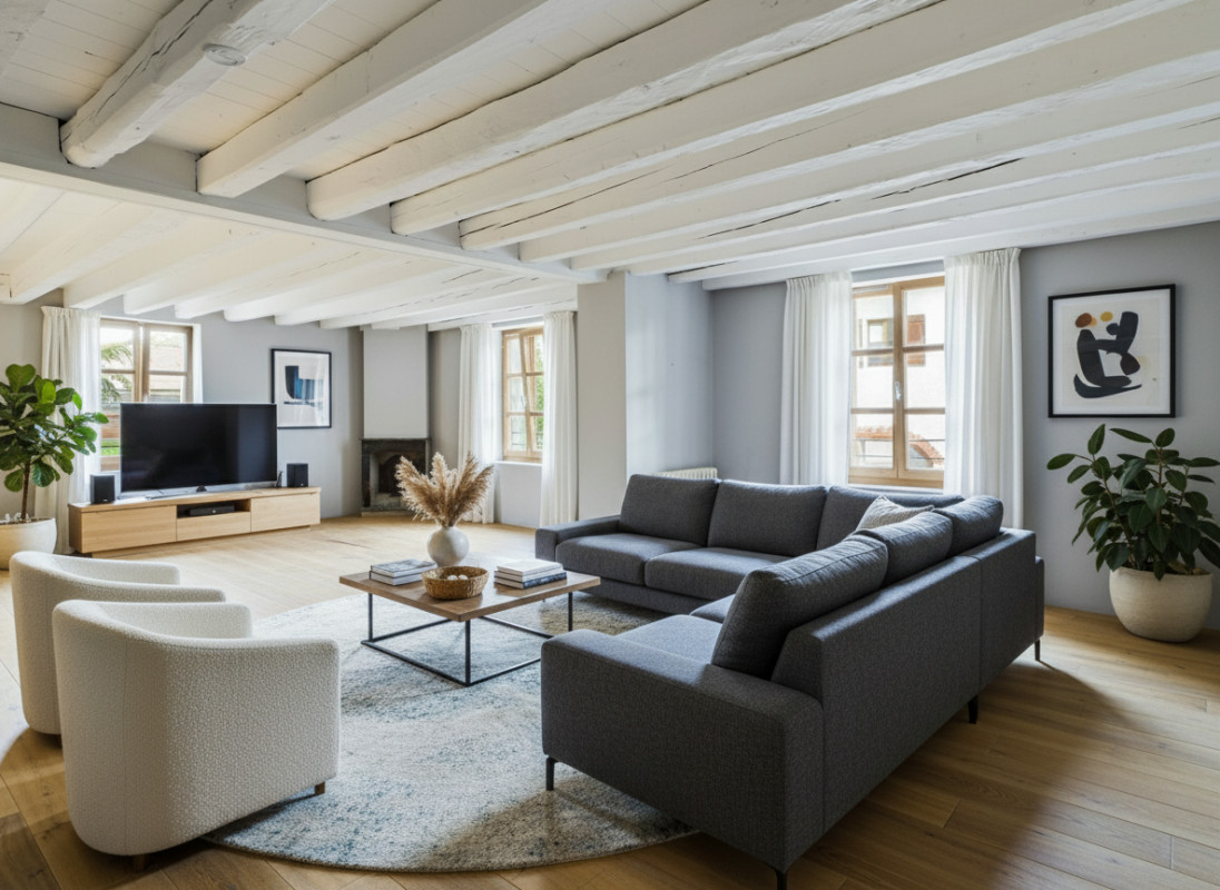 Magnifique maison mitoyenne de 6.5 pcs dans un corps de ferme entièrement rénové