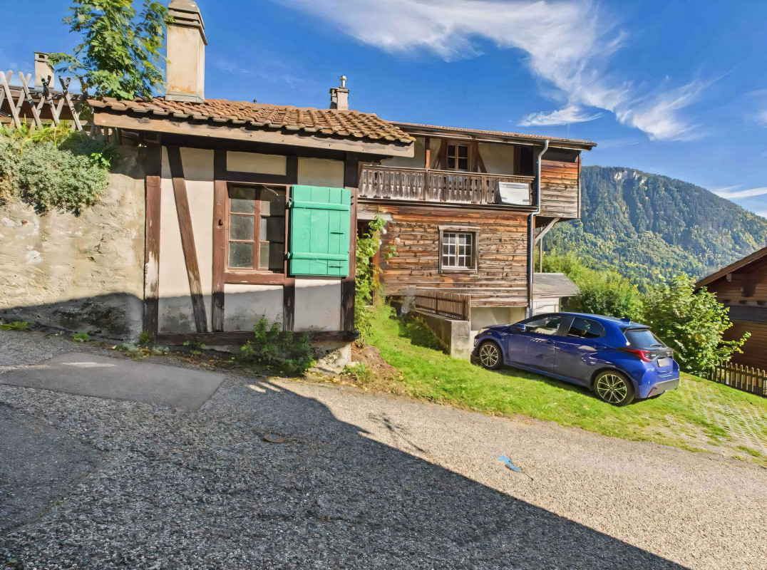 Chalet mitoyen à rénover - vue dégagée - environnement calme et verdoyant 