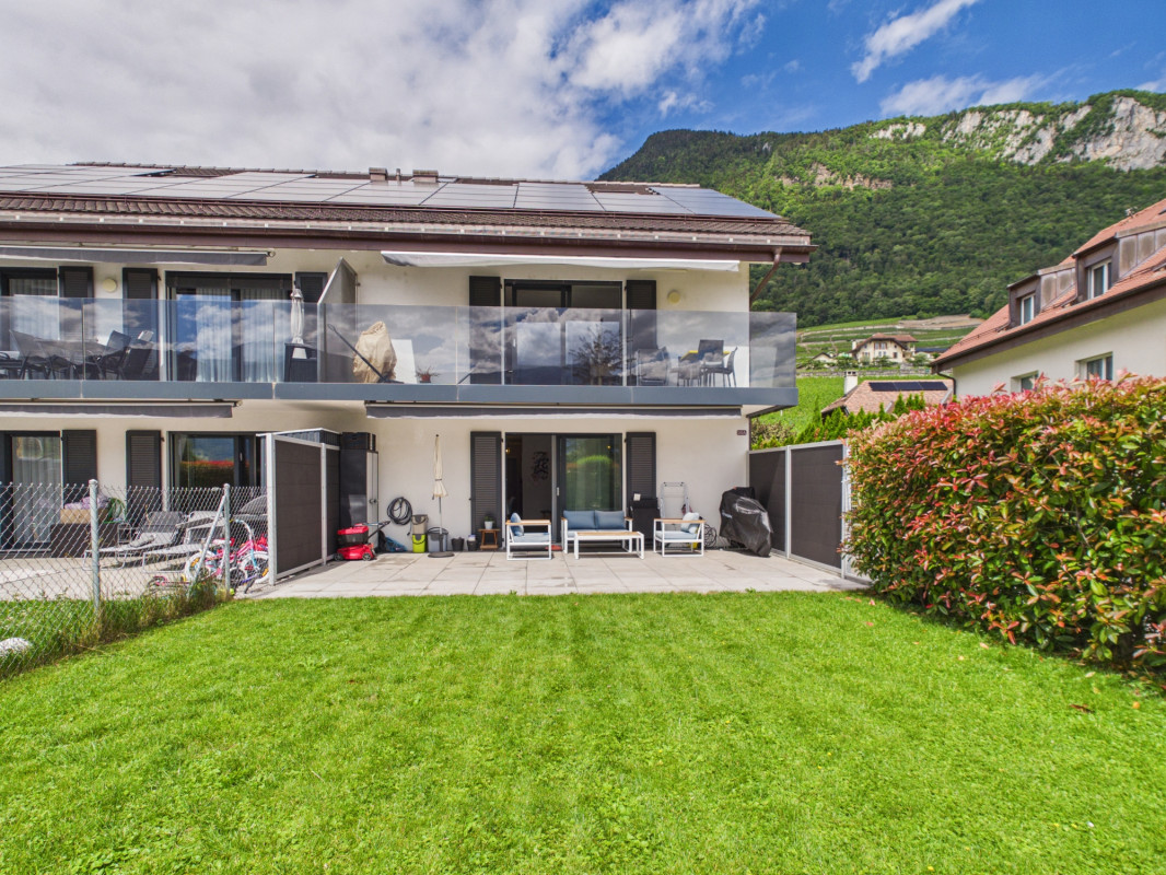 Appartement 3.5 pièces, jardin privatif et vue dégagée sur les montagnes